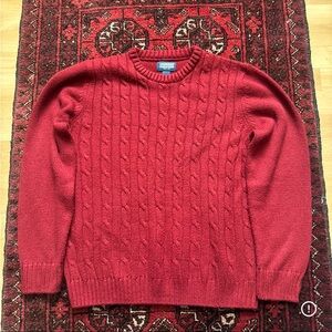 Cherokee Red Cable-Knit Crewneck Sweater Men’s Large
